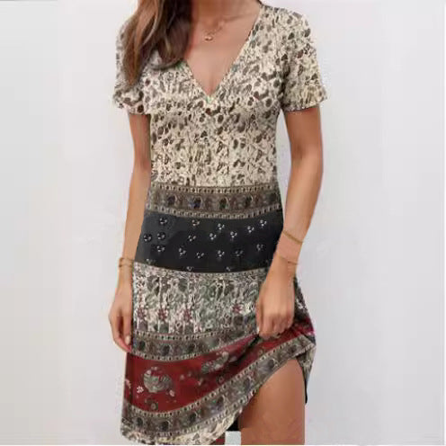 Kira | Mini Dress Relaxed Patchwork Boho - Lumina