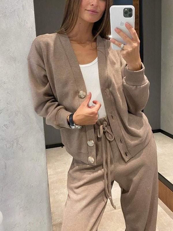 Kylie | Relaxed Cardigan and Drawstring Pants Set - Lumina