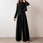 Lily | Contemporary Cropped Top and Wide-Leg Trousers Set - Lumina