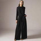 Lily | Contemporary Cropped Top and Wide-Leg Trousers Set - Lumina