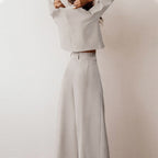 Lily | Contemporary Cropped Top and Wide-Leg Trousers Set - Lumina