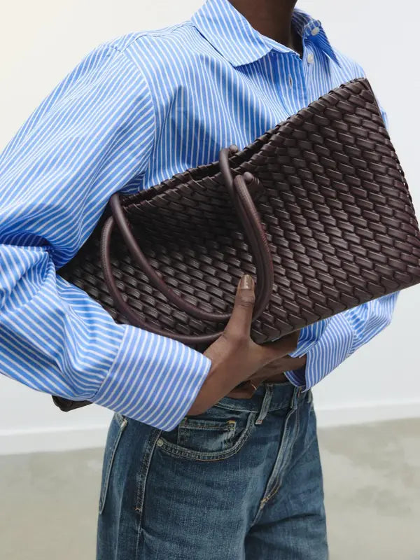 Lindsay | Elegant Woven Design Tote Bag with Ample Space - Lumina