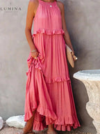 Lorena - Halterneck Dress With Ruffles and Pockets