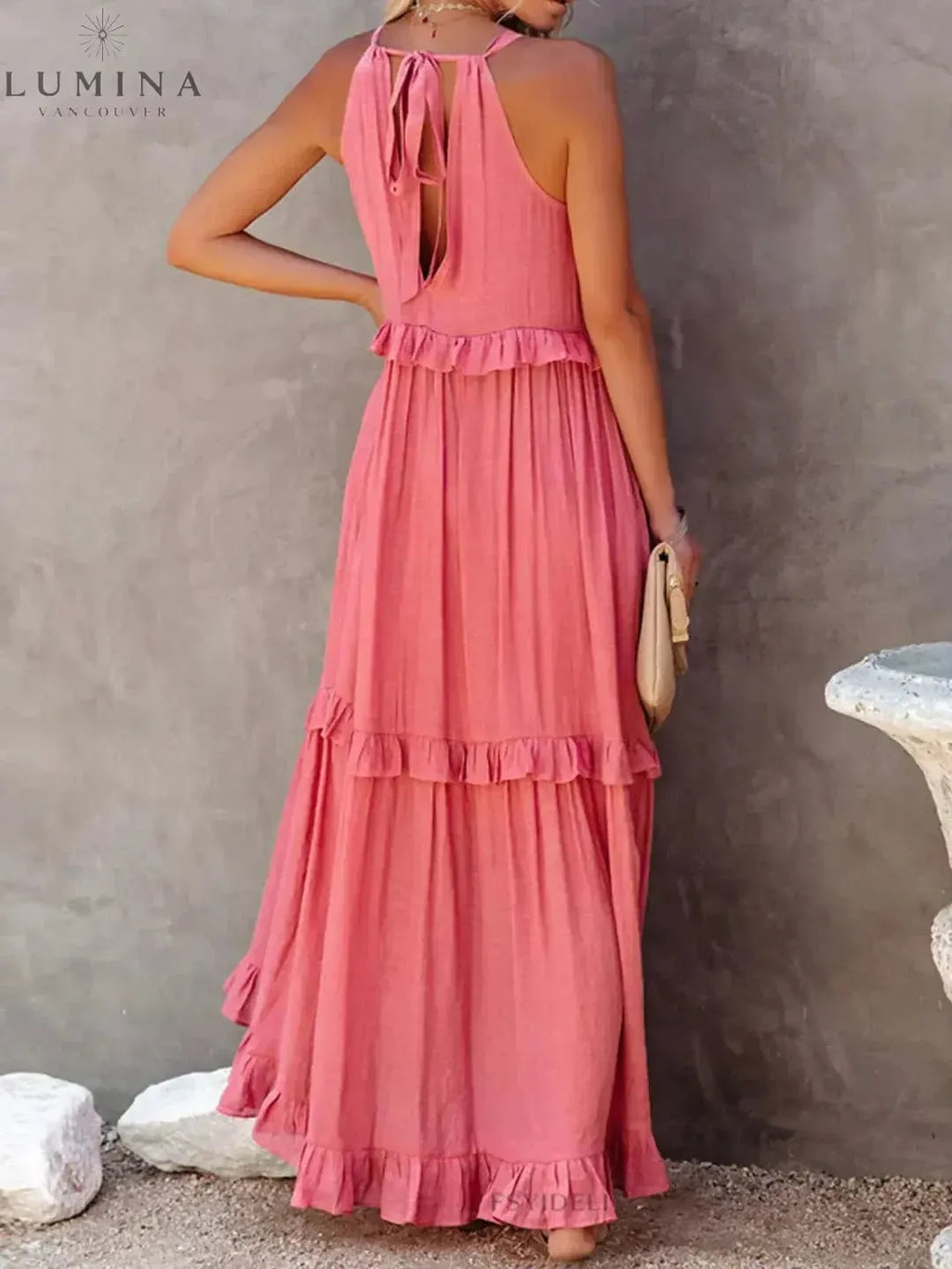Lorena - Halterneck Dress With Ruffles and Pockets