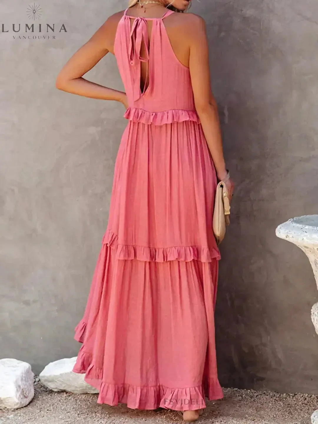Lorena - Halterneck Dress With Ruffles and Pockets