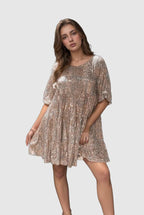 Lyra | Loose Fit Tiered Mini Dress - Lumina