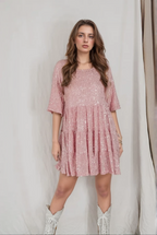 Lyra | Loose Fit Tiered Mini Dress - Lumina