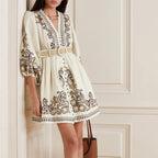 Marigold | Embroidered Boho Dress - Lumina