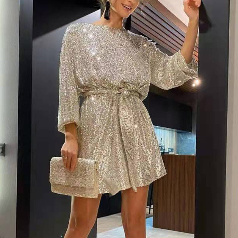 Celeste | Sequin Mini Dress Loose Fit - Lumina