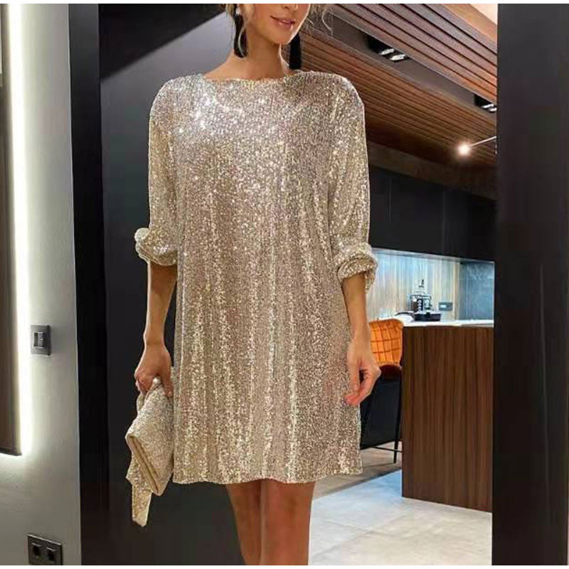 Celeste | Sequin Mini Dress Loose Fit - Lumina
