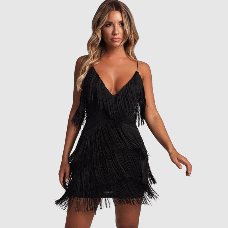 Kai | Mini Dress with Fringed Detailing - Lumina