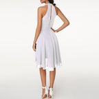 Lyra | Halter Neck Dress Layered Skirt - Lumina