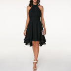 Lyra | Halter Neck Dress Layered Skirt - Lumina