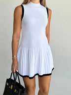 Nova | Sleeveless Pleated Mini Dress - Lumina