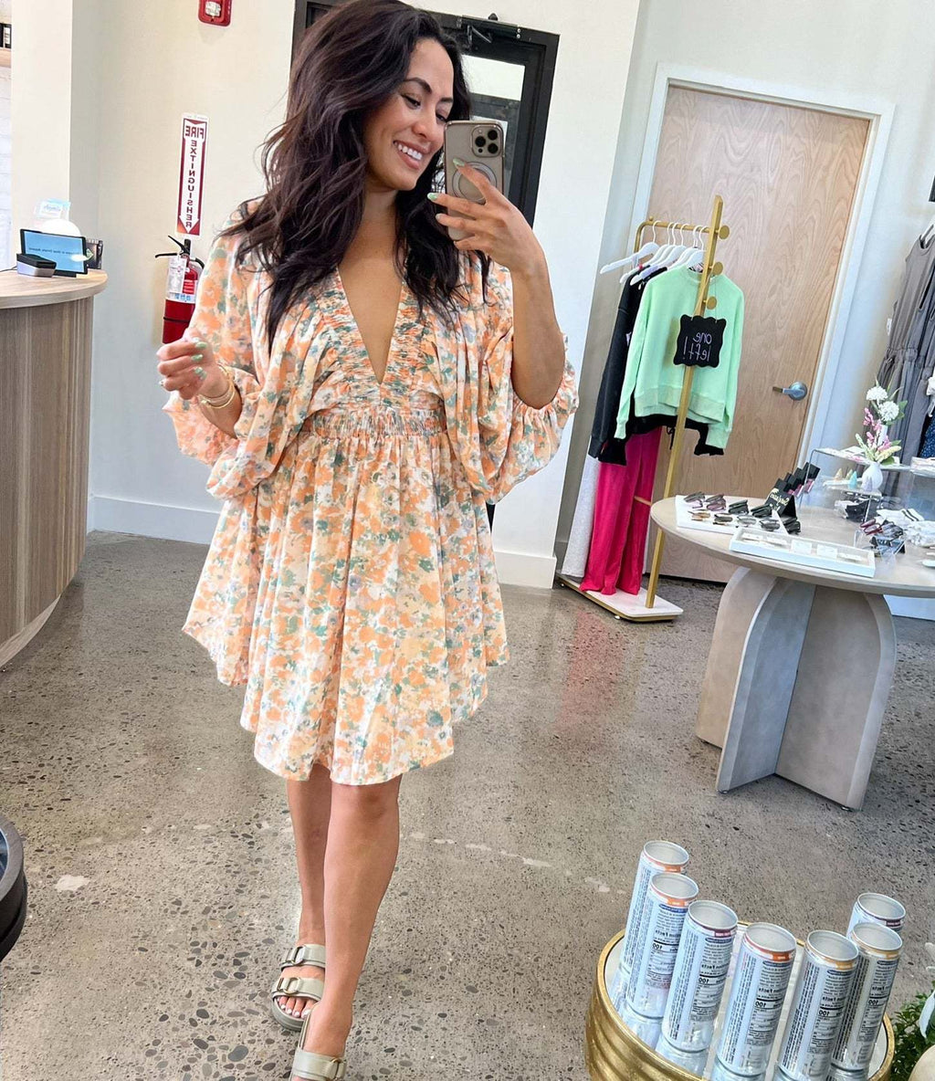 Elara | Chiffon Short Dress Floral - Lumina
