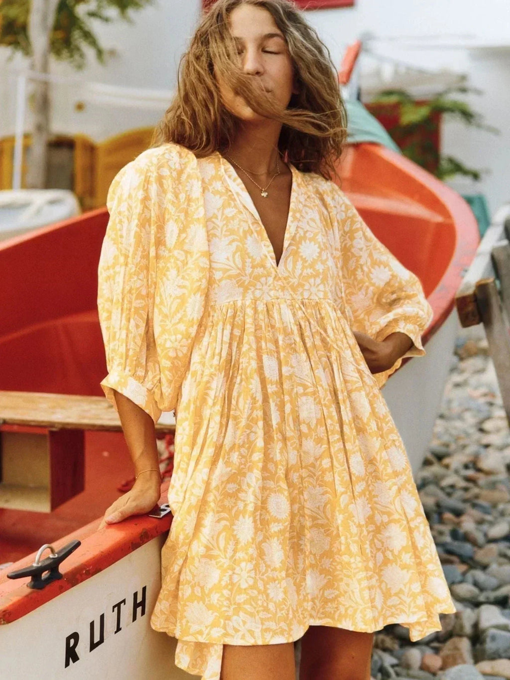 Aurora Flow Boho Floral | Women's Dress - Lumina
