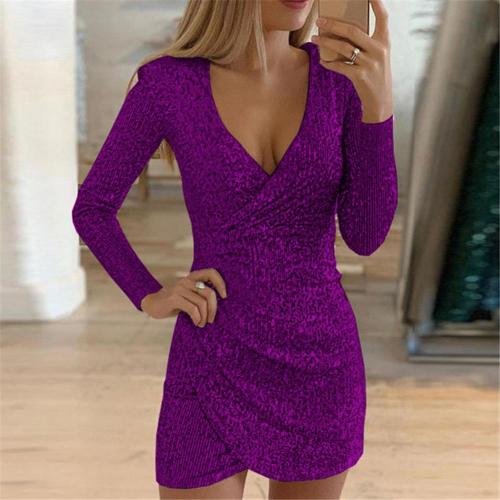 Nova | Bodycon Mini Dress - Deep V-Neck - Lumina