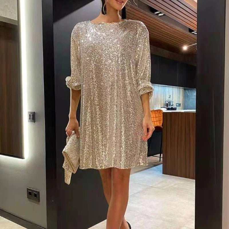 Aria Sapphire | Sequin Mini Dress - Lumina