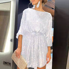 Aria Sapphire | Sequin Mini Dress - Lumina
