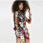 Nova | Mini Dress Floral Embroidery - Lumina