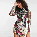 Nova | Mini Dress Floral Embroidery - Lumina