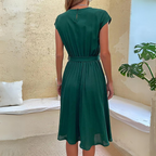 Novae | Midi Dress with Waist Tie - Lumina