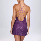 Serena | Sequin Mini Evening Dress - Lumina