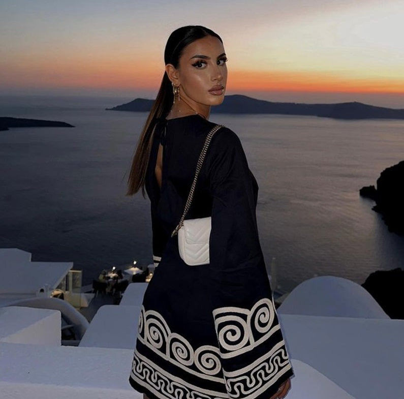 Nova | Loose Fit Dress Geometric Pattern - Lumina