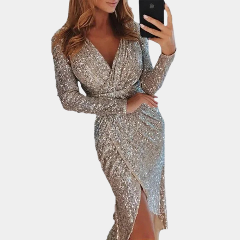Elara | Sequin Dress With Wrap Style - Lumina