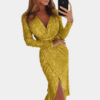 Elara | Sequin Dress With Wrap Style - Lumina