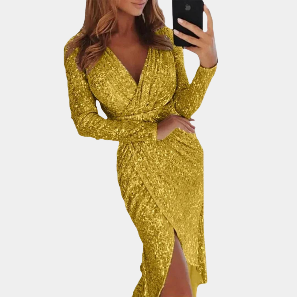 Elara | Sequin Dress With Wrap Style - Lumina