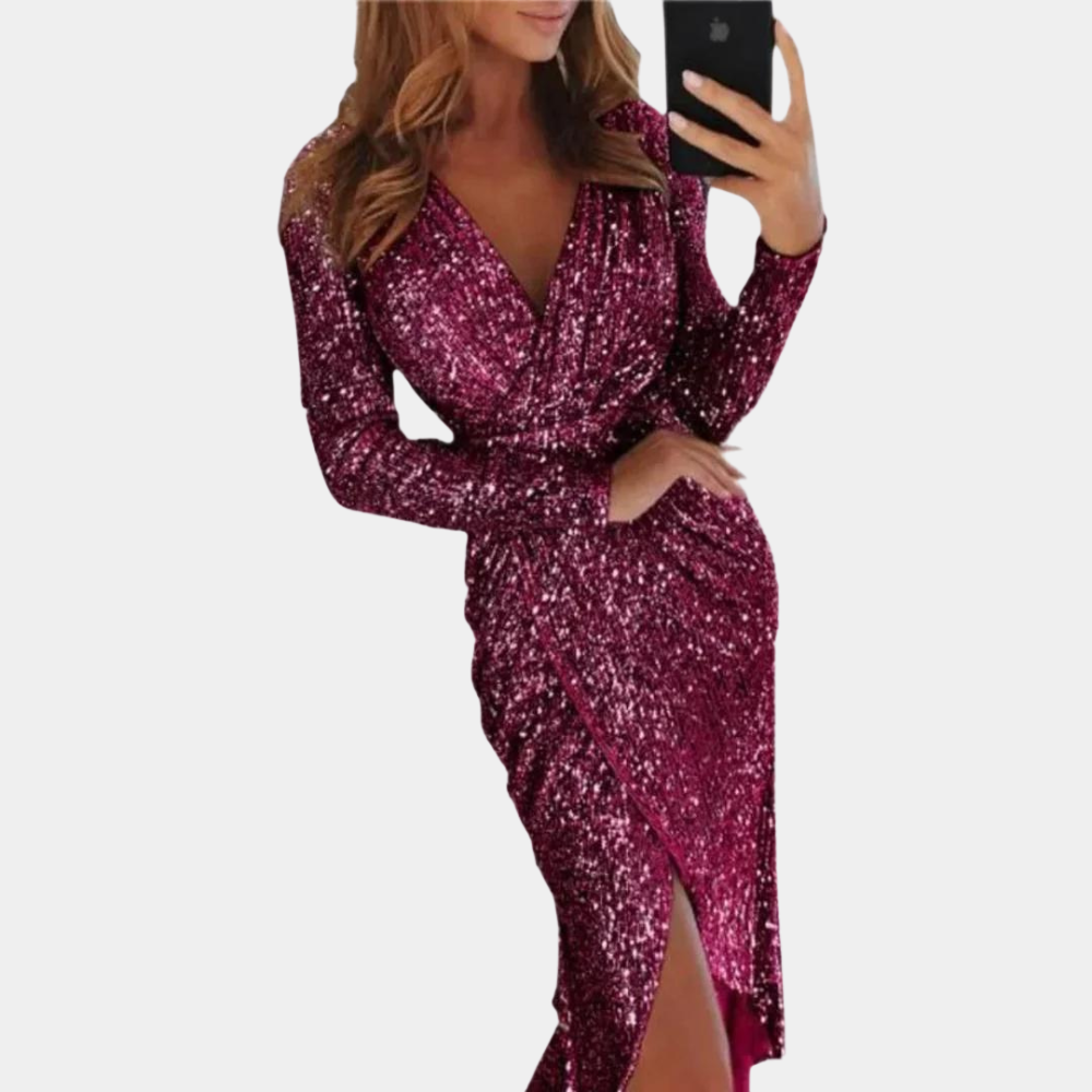 Elara | Sequin Dress With Wrap Style - Lumina
