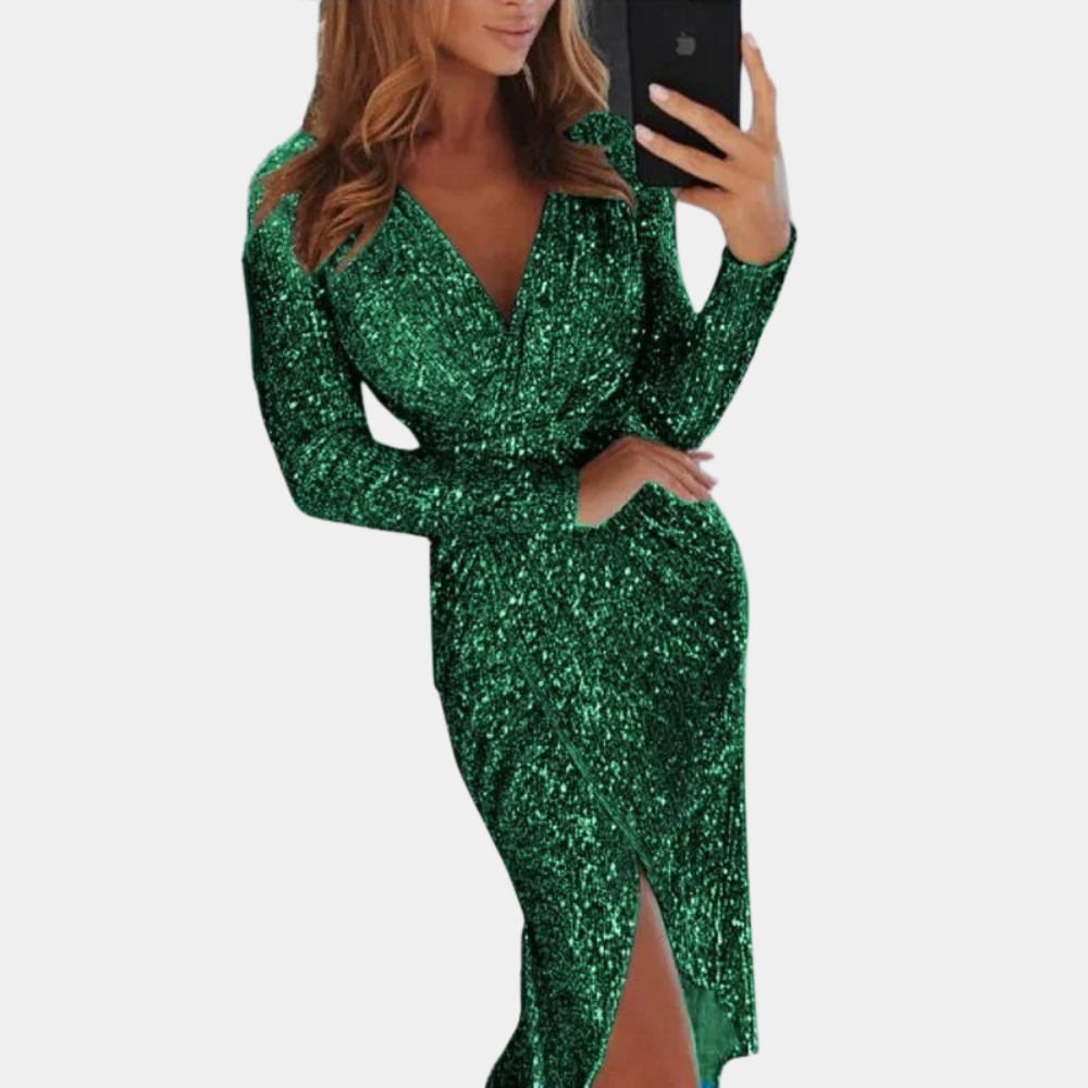 Elara | Sequin Dress With Wrap Style - Lumina