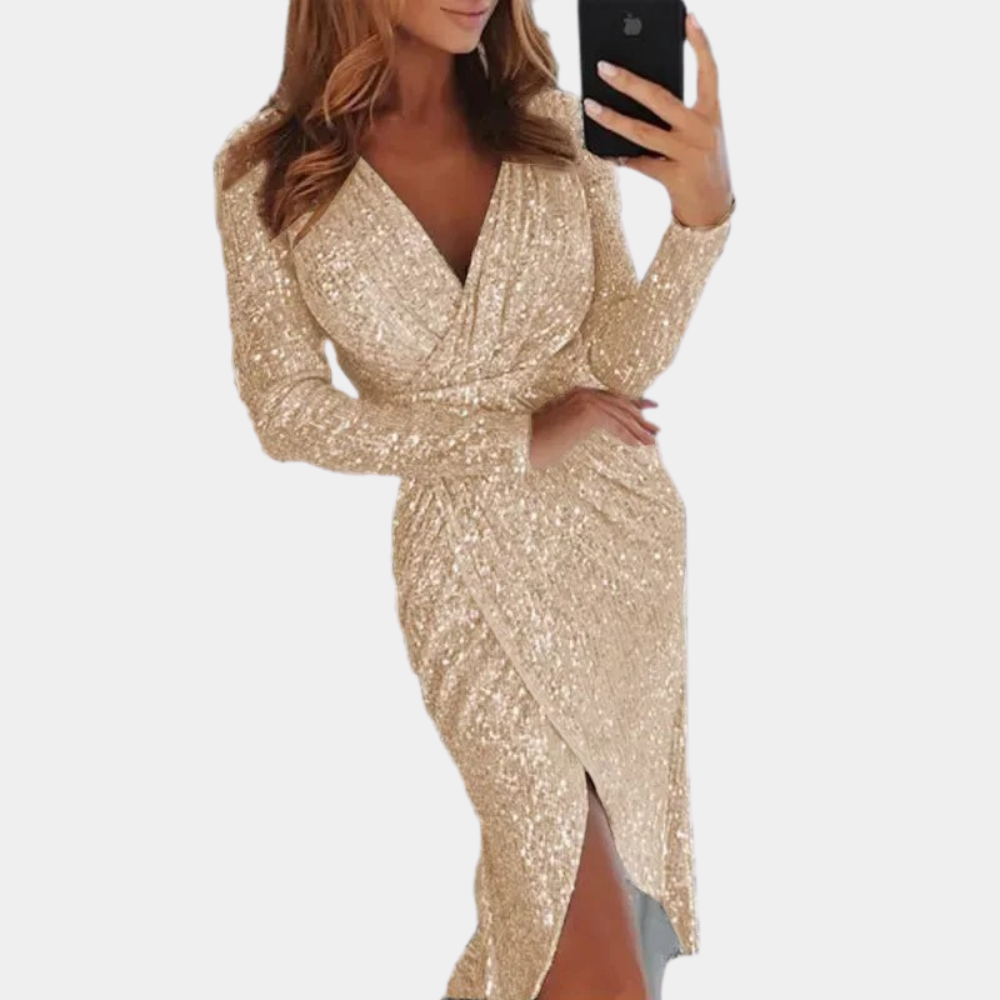 Elara | Sequin Dress With Wrap Style - Lumina