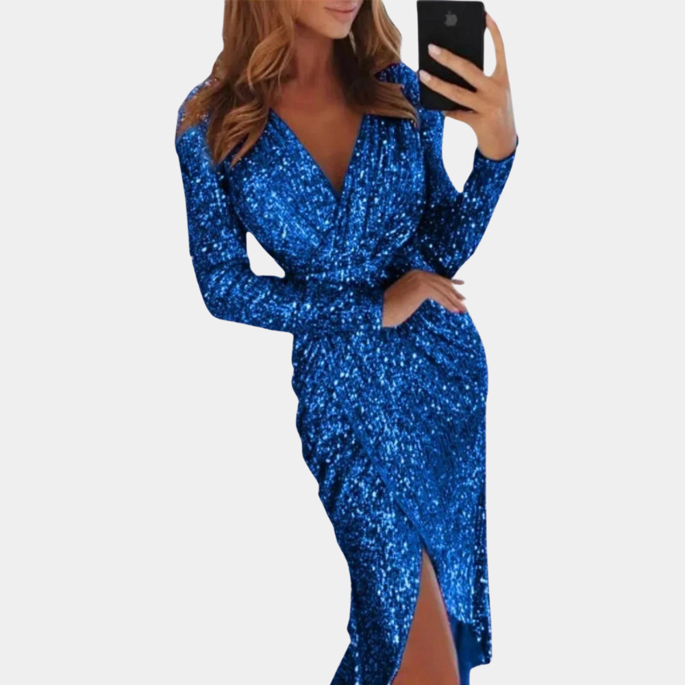 Elara | Sequin Dress With Wrap Style - Lumina