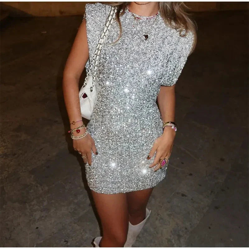 Luna Nightfall | Sequin Mini Dress - Lumina