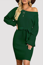 Elara | Knit Sweater Dress Ribbed - Lumina