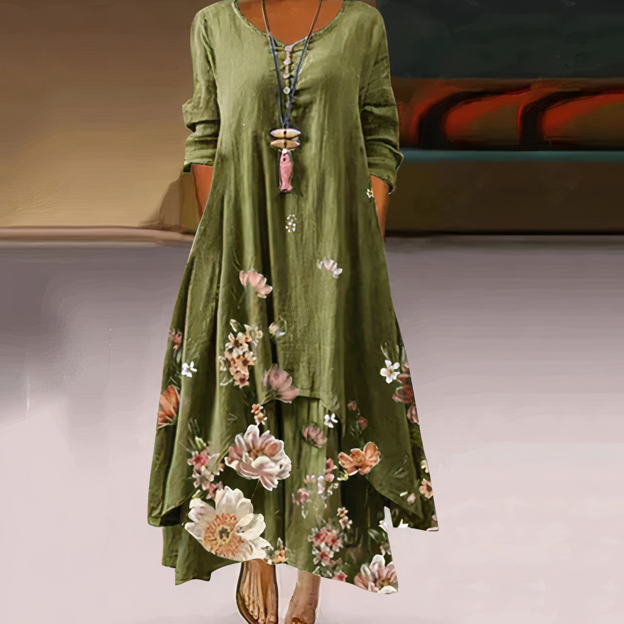 Aurelia | Casual Long Sleeve Dress - Lumina