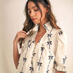 Elara Cotton Bow Daydream | A-Line Dress - Lumina
