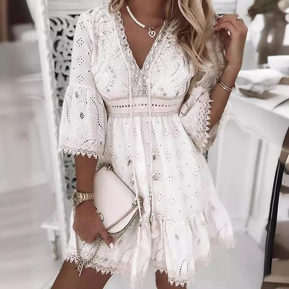 Isadora Moonlight Muse | V-Neck Dress - Lumina