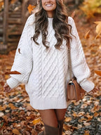 Nova | Cable Braided Sweater Dress - Lumina
