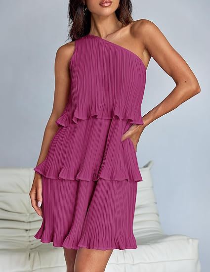 Nova | Pleated One-Shoulder Dress - Lumina