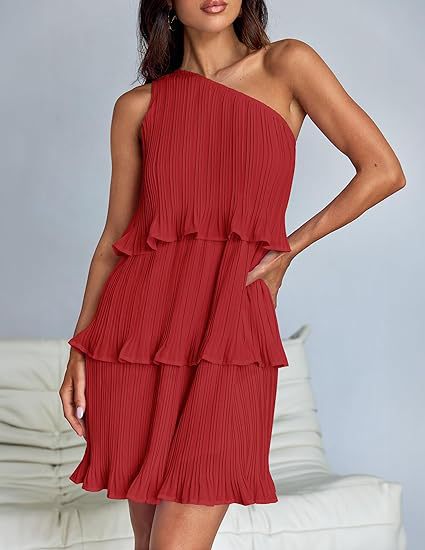 Nova | Pleated One-Shoulder Dress - Lumina