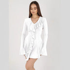 Nova | Slim Fit V-Neck Mini Dress - Lumina