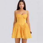 Nova | Lace Jacquard Mini Dress - Lumina