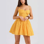 Nova | Lace Jacquard Mini Dress - Lumina