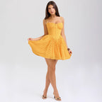 Nova | Lace Jacquard Mini Dress - Lumina