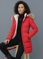 Lydia | Cozy Longline Puffer Coat with Faux-Fur Hood - Lumina