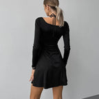 Lyra | A-Line Dress with Square Neck - Lumina