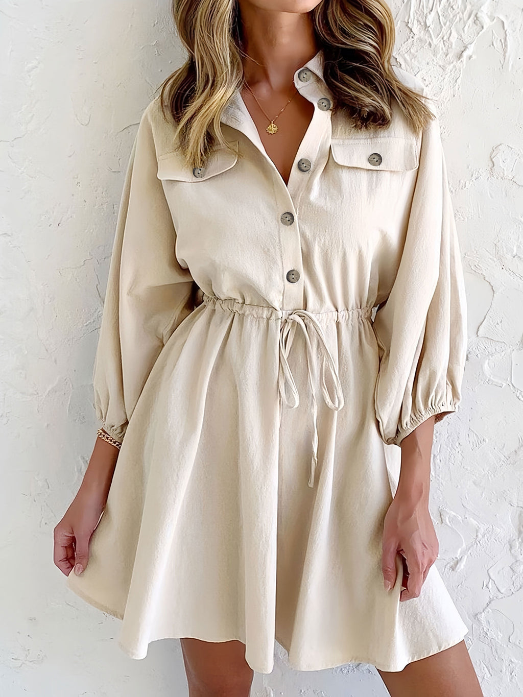 Lyra | Shirtdress Button-Down Collared - Lumina